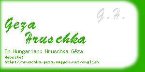 geza hruschka business card