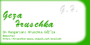 geza hruschka business card